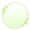 グラデサークルの小花フレーム：グリーン