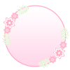 グラデサークルの小花フレーム：ピンク