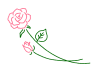 シンプル・ピンク色の薔薇のイラスト