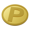 金色のポイントコイン 斜め (透過PNG)