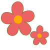 シンプルな花（赤）