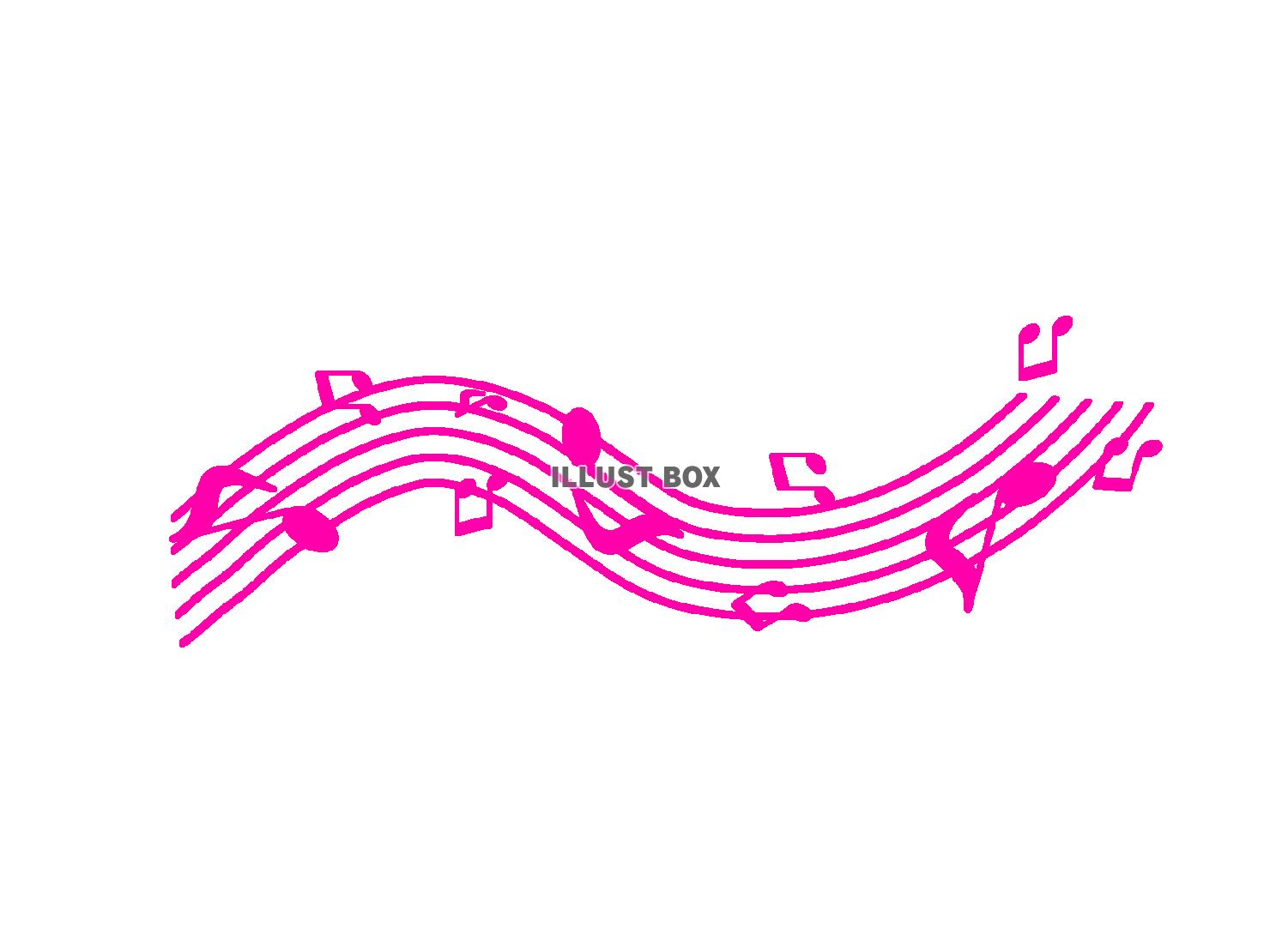 音符と五線譜~ピンク~