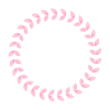 ピンクの水彩葉っぱの円フレーム