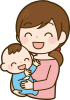 赤ちゃんを抱っこするママ