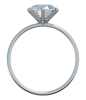 ダイヤモンドの指輪 銀色 正面 (透過PNG)