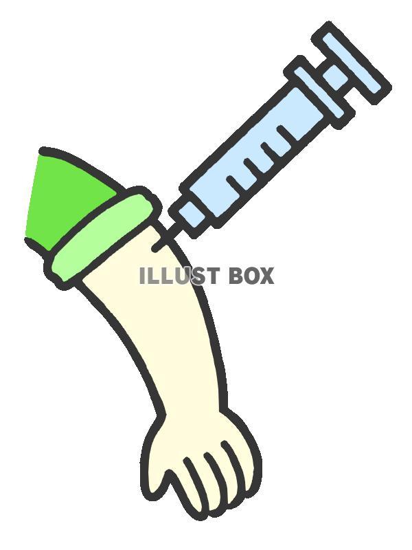 ワクチン接種を受ける腕　透過png