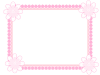 花の枠フレーム：ピンク
