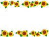 向日葵の花模様フレームシンプル飾り枠背景素材イラスト。透過png