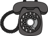 シンプルでレトロなダイヤル式黒電話