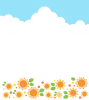 夏の背景_入道雲と太陽の花