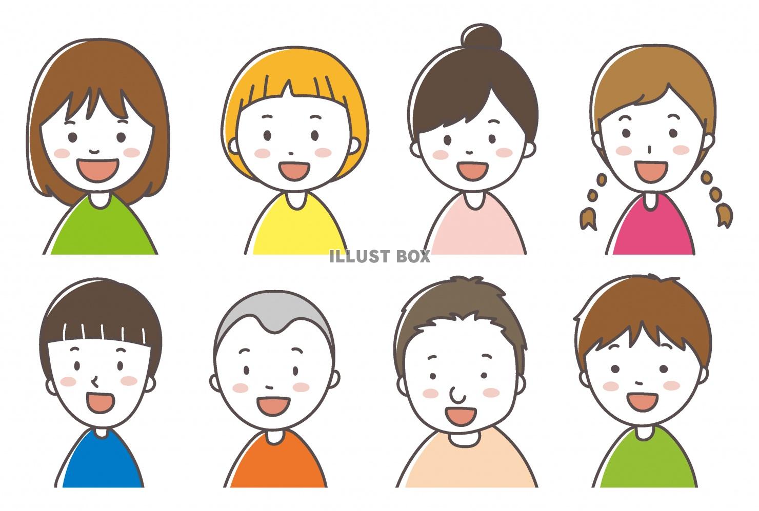 いろんな子供の笑顔(zipファイル: pdf,jpg,透過p...