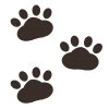 シンプルな猫の足跡のイラスト