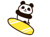 サーフィンをする動物　パンダ