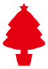 ５枠（クリスマスツリー・赤スペース・白背景）
