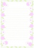 便箋素材・横書きのピンクの花模様