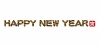 年賀状素材　虎柄のHappy New Yearロゴ