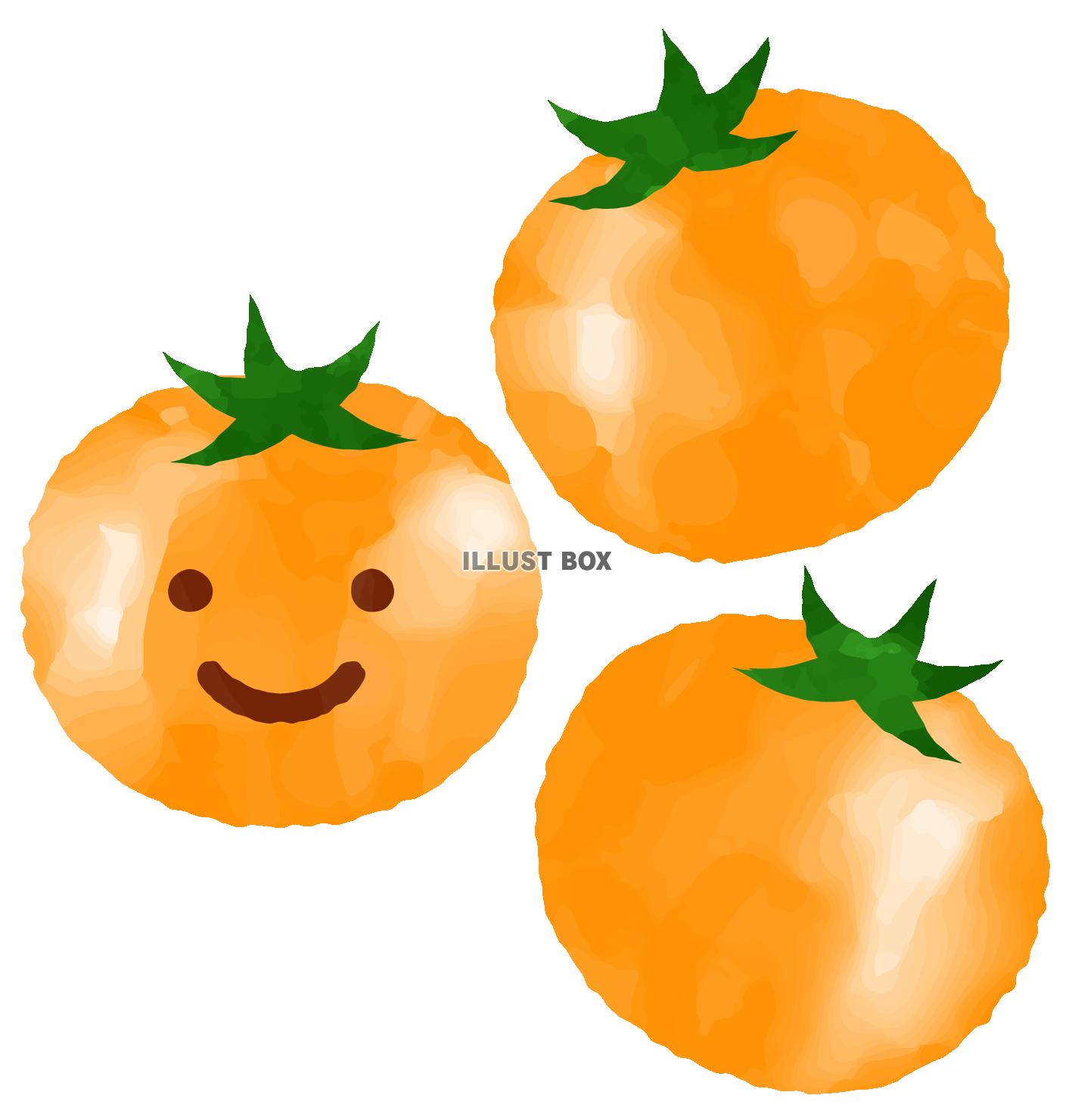 笑顔のオレンジ色のトマト