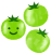 笑顔の緑色のトマト