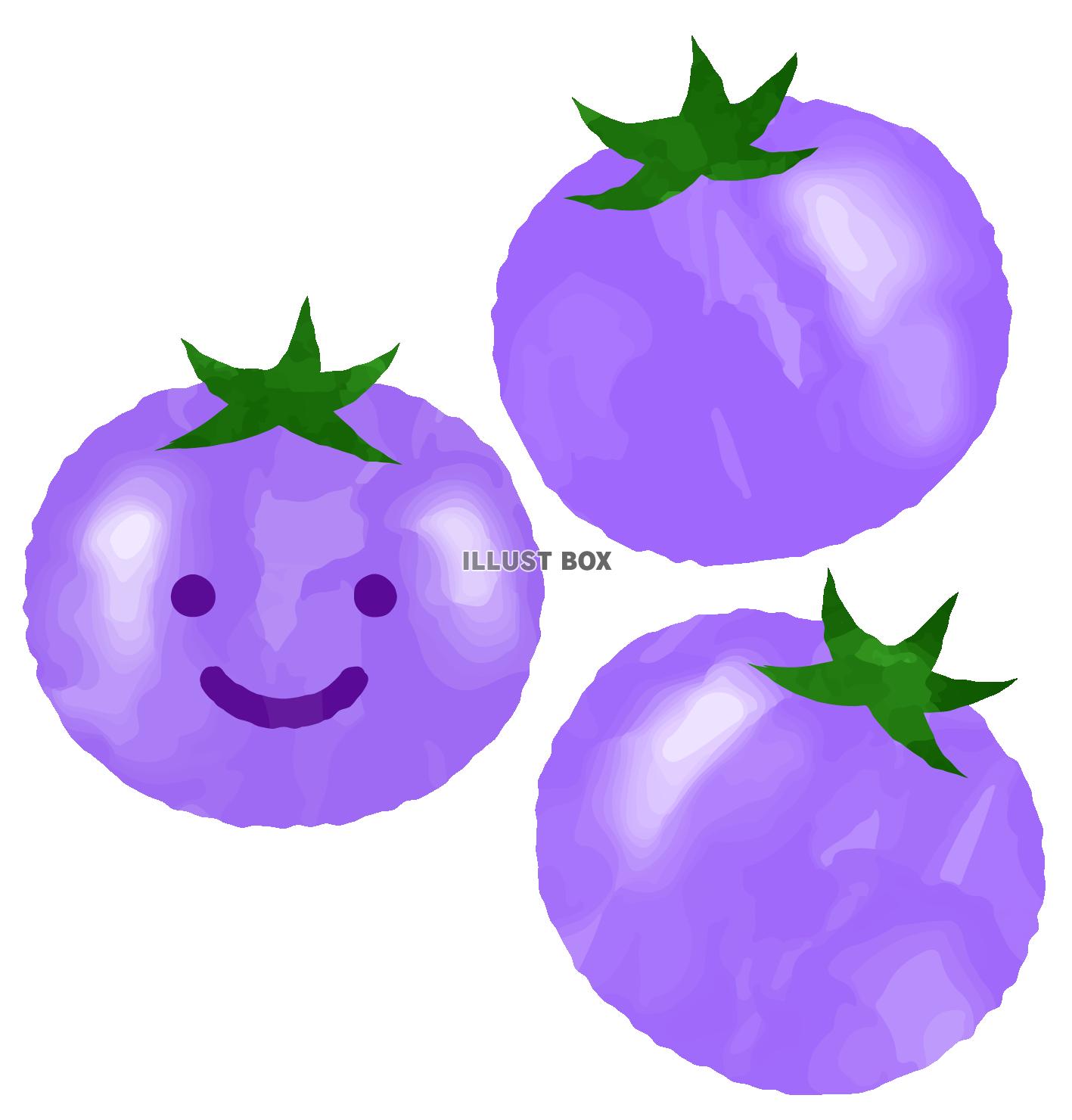 笑顔の紫色のトマト