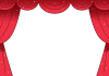 劇場の赤いカーテンのフレーム