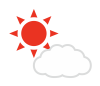 太陽と雲のイラスト
