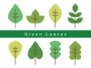 新緑の可愛い葉っぱのイラストセット【透過PNG】