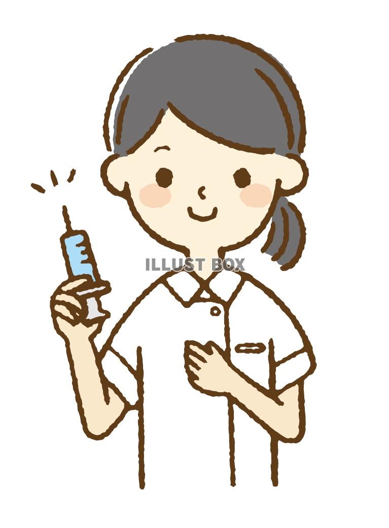 注射の準備をする看護師
