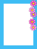 コスモス花模様フレームシンプル飾り枠背景素材イラスト。透過png
