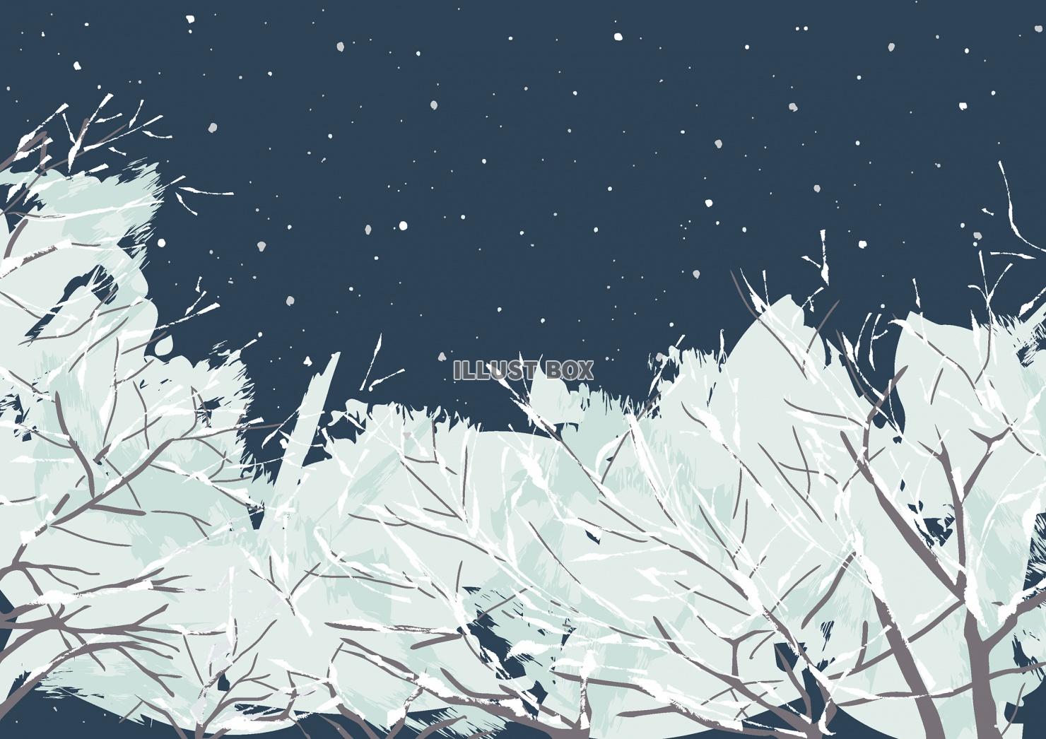 雪の積もった木々と舞う雪夜(zipファイル: pdf,jpg...