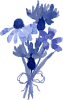水彩の花ブルー２のイラスト
