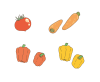 【ベクターカット】ラフに描いた赤い野菜