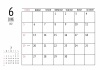 2022年 6月 シンプルカレンダー（A4 ）