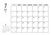 2022年 7月 シンプルカレンダー（A4 ）