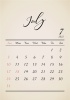 2022年★7月★おしゃれレトロカレンダー（A4）