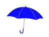 青色の傘のシルエットアイコン