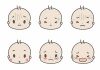 色々な表情の赤ちゃん　顔　アイコン