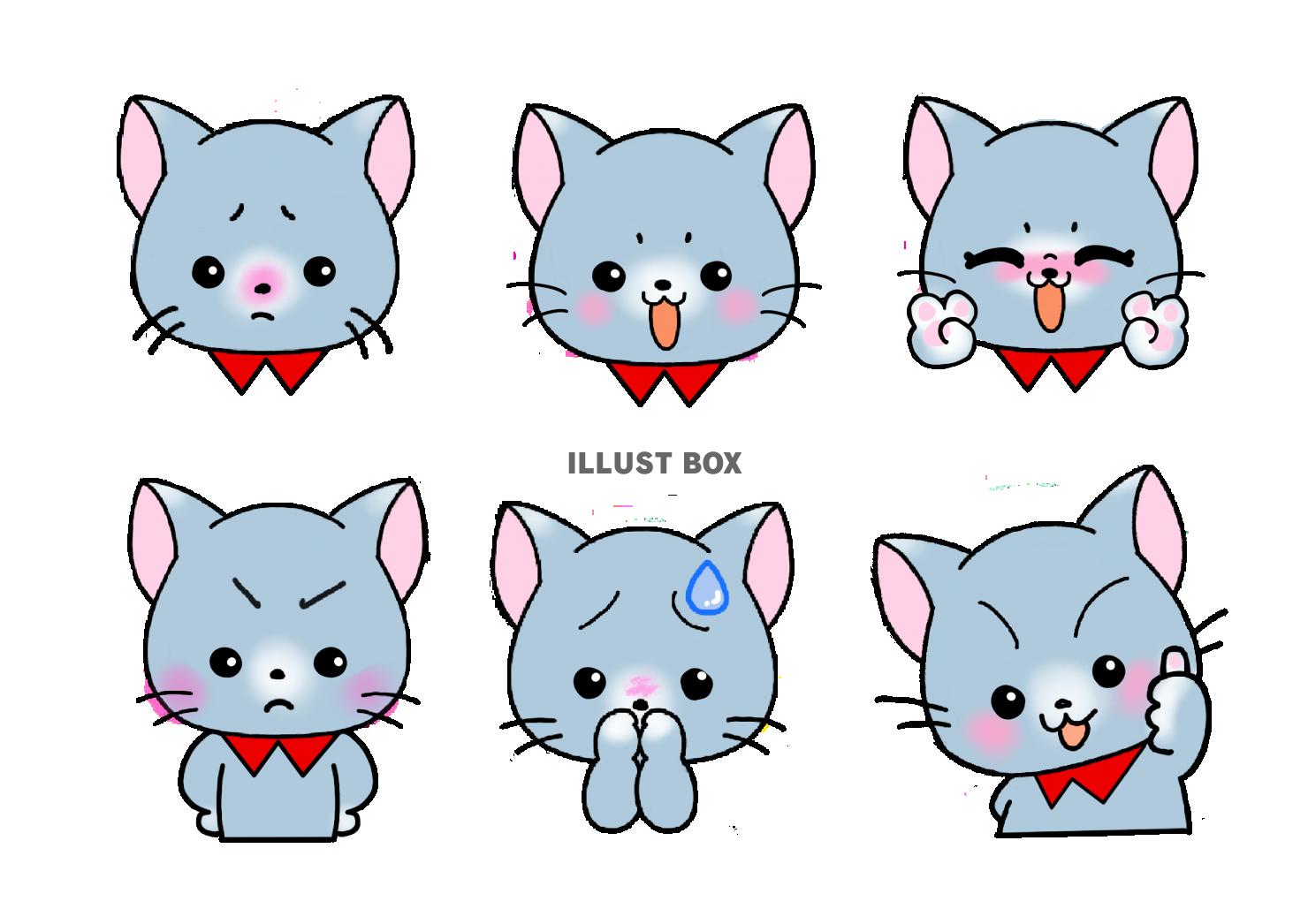 猫シリーズ　ロシアンブルー　ポーズ6種