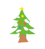 【ベクターカット】クリスマス_ラフなクリスマスツリー