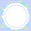 正方形の花輪フレーム：ブルー