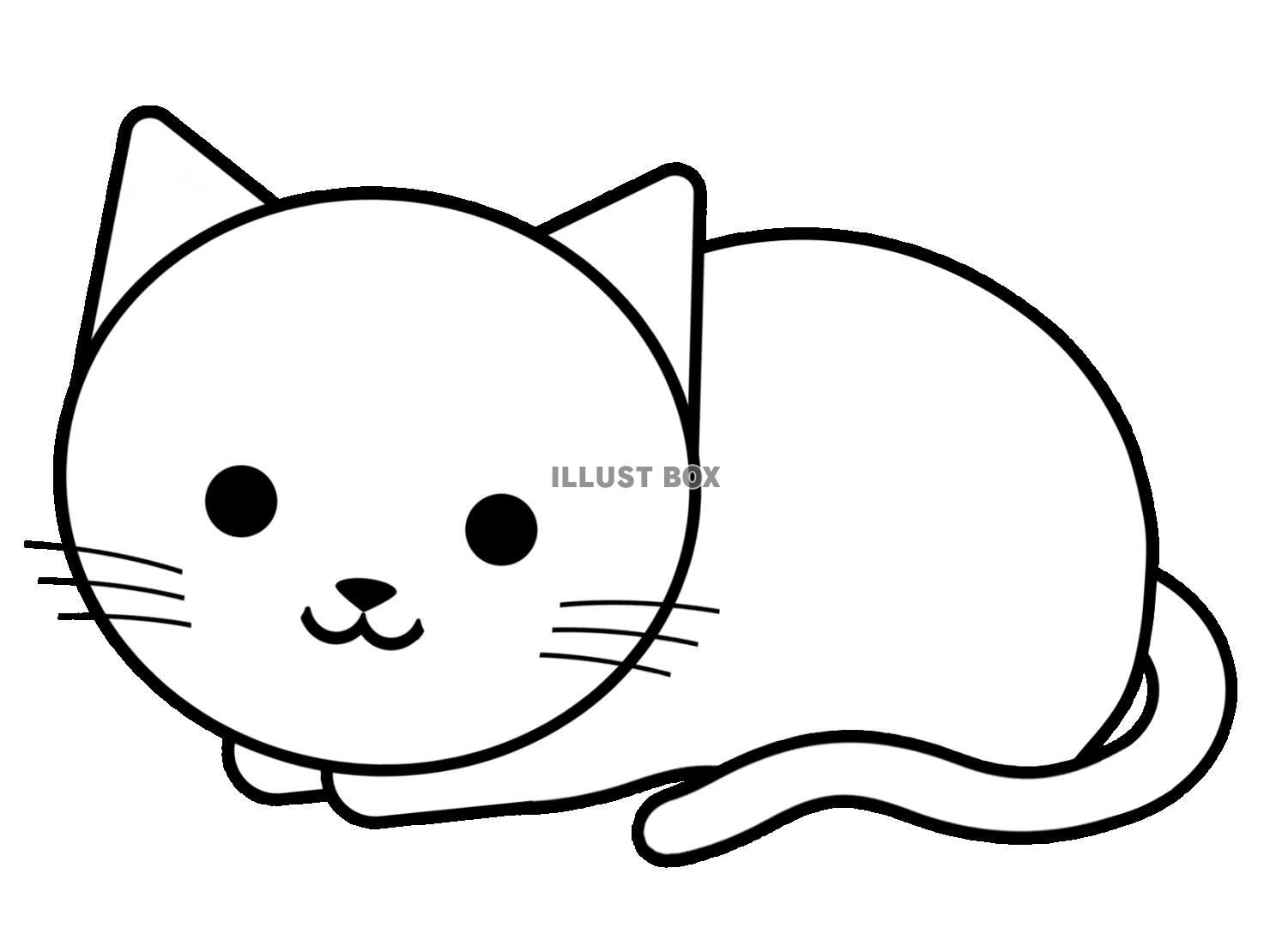 白い子猫のイラスト背景素材シンプル壁紙。透過png