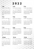 2022年　シンプルな和柄の年間カレンダー