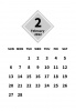 2022年　２月　シンプルなカレンダー