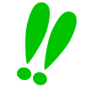 シンプルな緑色のビックリマーク