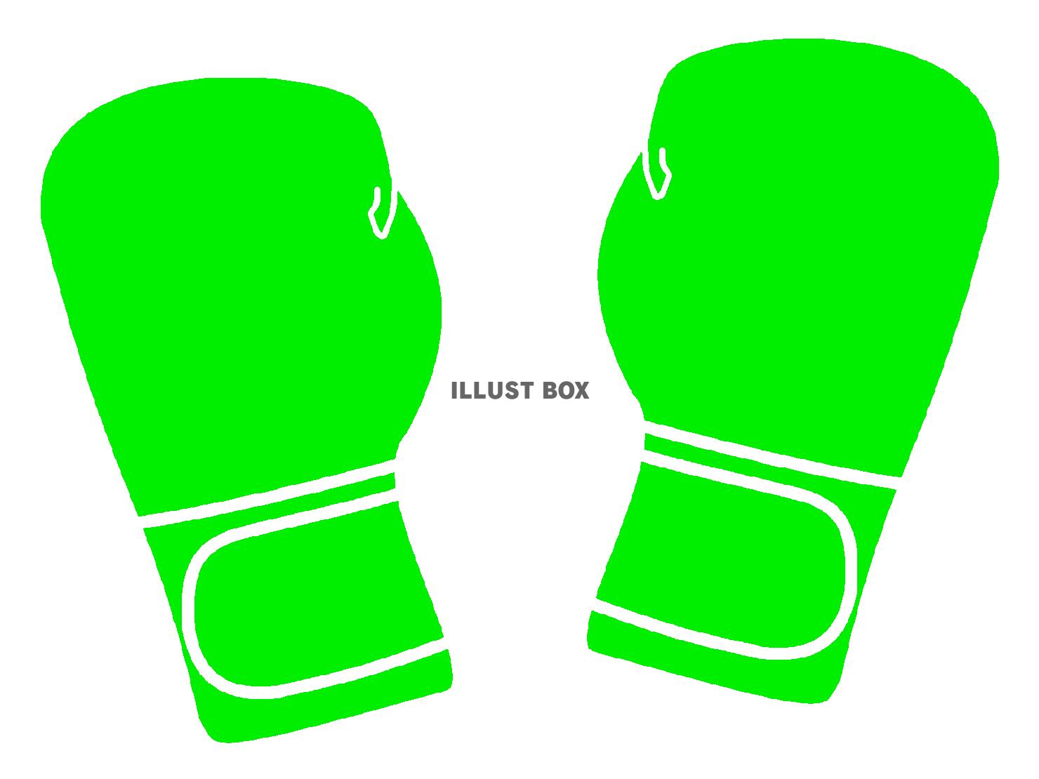 緑色のボクシンググローブのシルエットアイコン