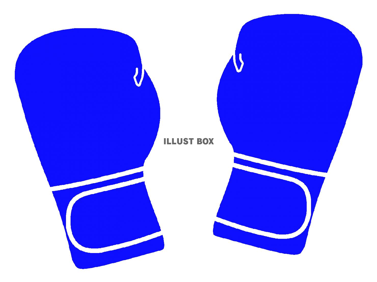 青色のボクシンググローブのシルエットアイコン