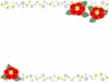 椿の花フレームシンプル飾り枠背景イラスト