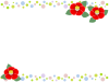 椿の花フレームシンプル飾り枠背景イラスト。透過png