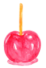 水彩のりんご飴
