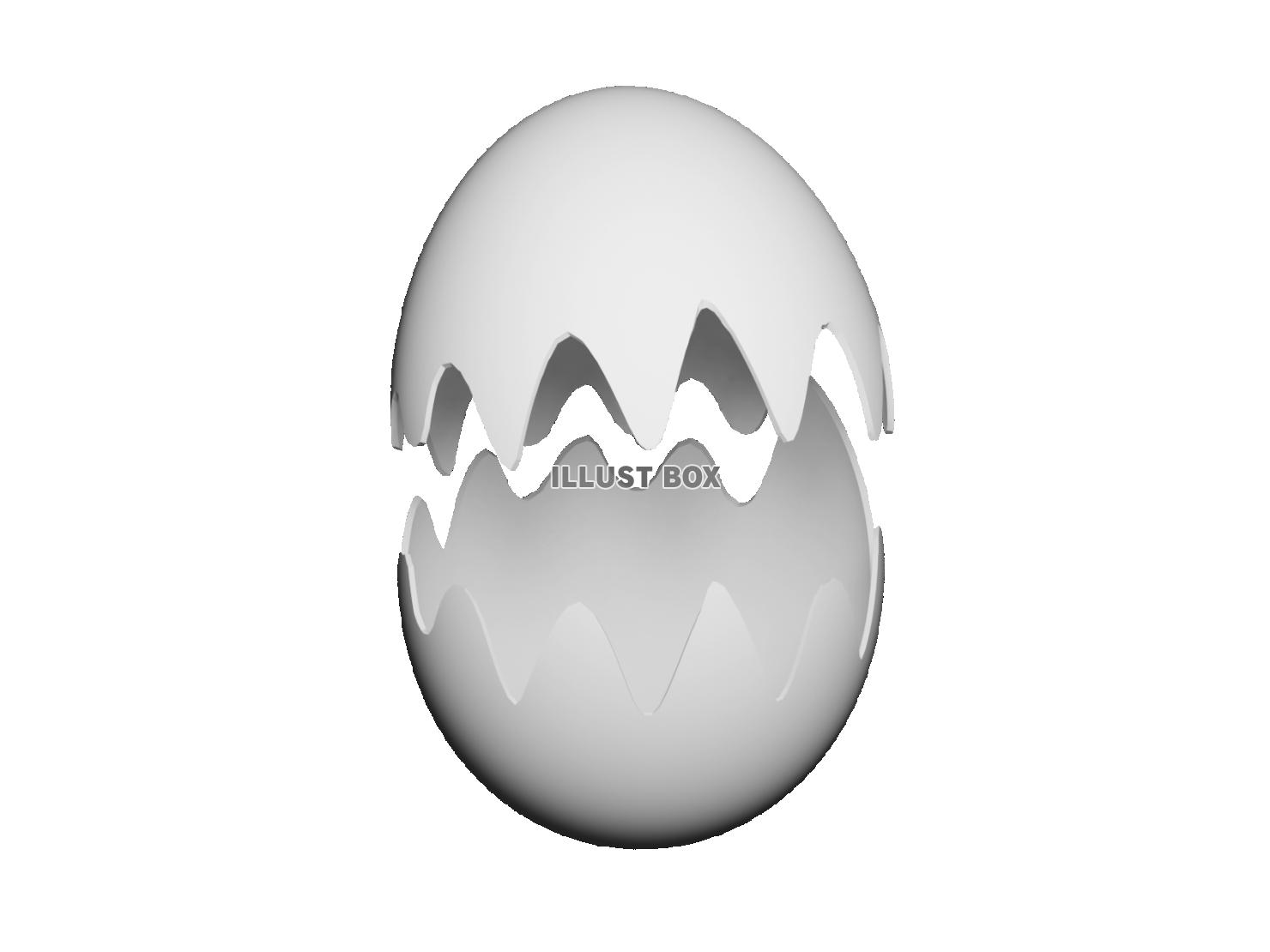 卵の殻（割れた卵）3DCG