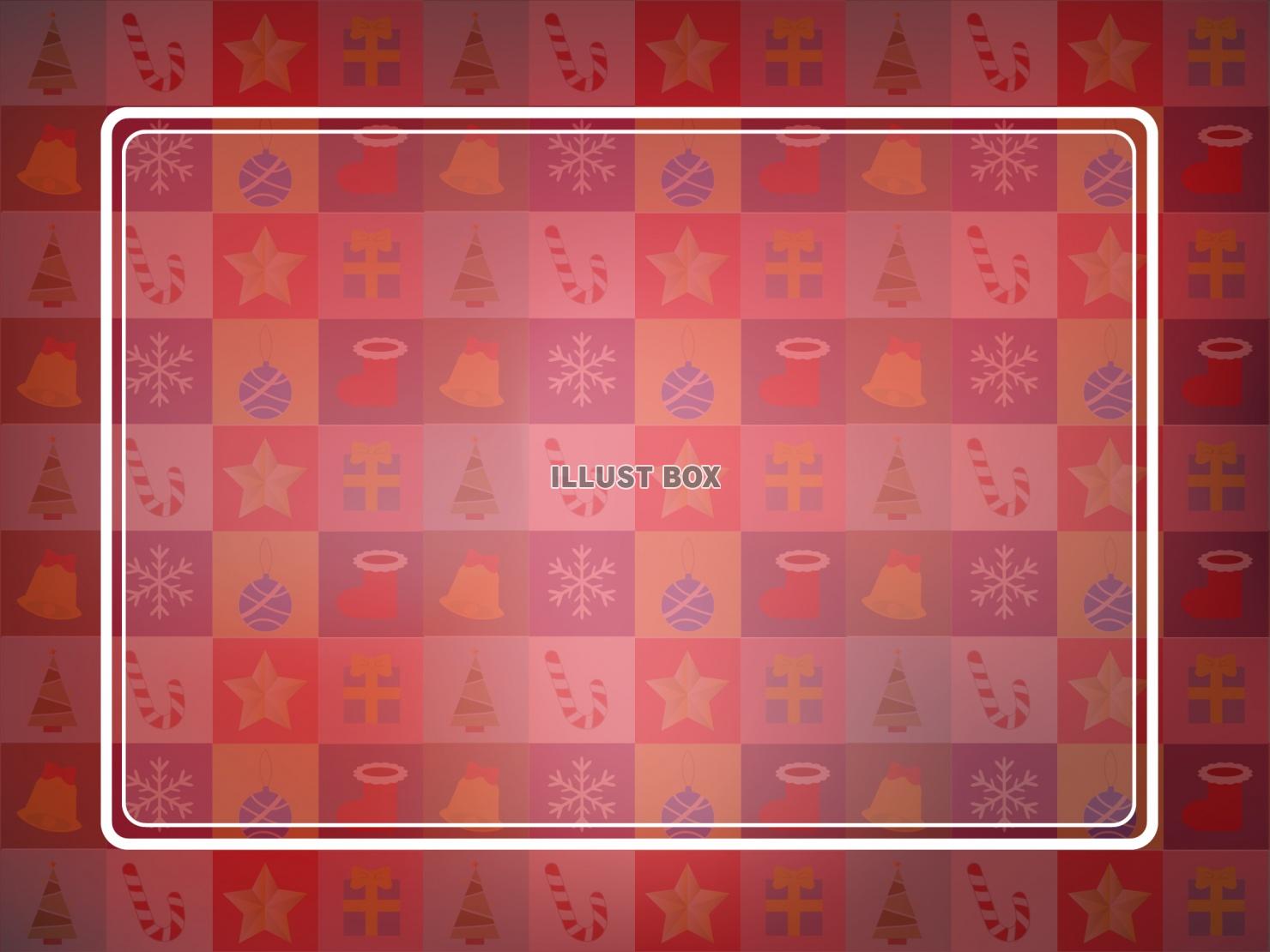 クリスマスパターン、フレーム赤背景(赤)